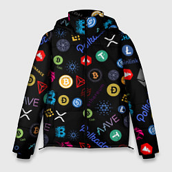 Куртка зимняя мужская ЛОГОТИПЫ КРИПТОВАЛЮТ Z, цвет: 3D-черный