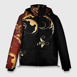 Куртка зимняя мужская Узор - Хохлома, цвет: 3D-красный