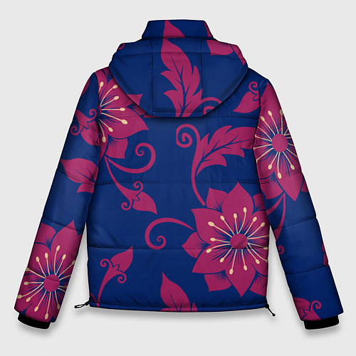 Мужская зимняя куртка Цветы / 3D-Черный – фото 2