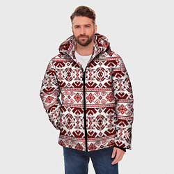 Куртка зимняя мужская Русские народные узоры, цвет: 3D-светло-серый — фото 2