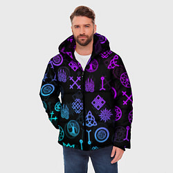 Куртка зимняя мужская СЛАВЯНСКИЕ РУНЫ ПАТТЕРН Z, цвет: 3D-черный — фото 2