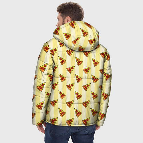 Мужская зимняя куртка Кусочки Пиццы / 3D-Светло-серый – фото 4