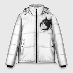 Куртка зимняя мужская КОТ В СЕРДЦЕ, цвет: 3D-черный