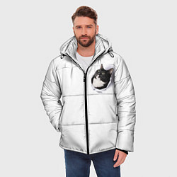 Куртка зимняя мужская КОТ В СЕРДЦЕ, цвет: 3D-светло-серый — фото 2