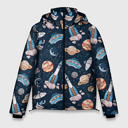Мужская зимняя куртка Корабли, планеты и спутники