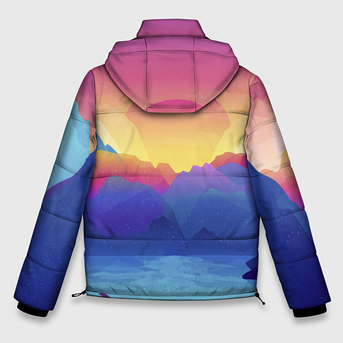 Мужская зимняя куртка Красочные Горы / 3D-Черный – фото 2