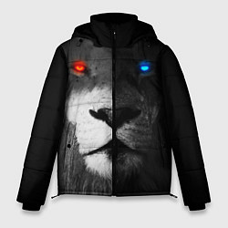 Куртка зимняя мужская ЛЕВ - НЕОНОВЫЕ ГЛАЗА, цвет: 3D-черный