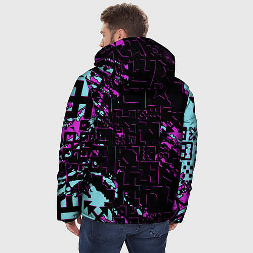 Мужская зимняя куртка Geometry Dash / 3D-Светло-серый – фото 4