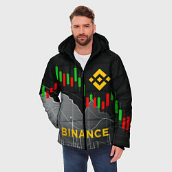 Куртка зимняя мужская BINANCE БИНАНС ГРАФИК, цвет: 3D-светло-серый — фото 2