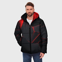Куртка зимняя мужская Красные плиты 3D, цвет: 3D-красный — фото 2