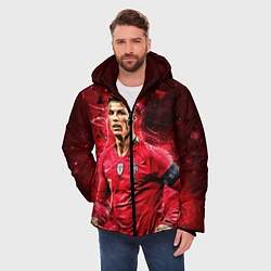 Куртка зимняя мужская Криштиану Роналду Португалия, цвет: 3D-красный — фото 2