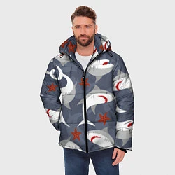 Куртка зимняя мужская Акулы, цвет: 3D-черный — фото 2