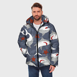 Куртка зимняя мужская Акулы, цвет: 3D-красный — фото 2