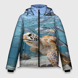 Куртка зимняя мужская Морская черепаха, цвет: 3D-светло-серый