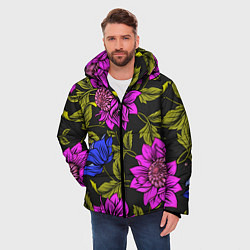 Куртка зимняя мужская Цветочный Паттерн, цвет: 3D-красный — фото 2