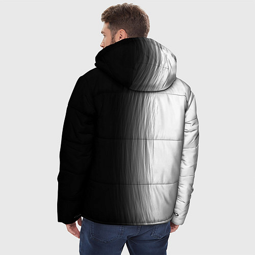Мужская зимняя куртка Black and White BMW / 3D-Светло-серый – фото 4