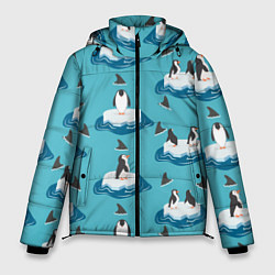 Куртка зимняя мужская Пингвины, цвет: 3D-красный