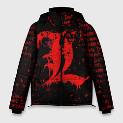 Мужская зимняя куртка Тетрадь смерти Логотип red