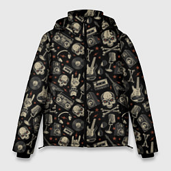 Куртка зимняя мужская Scull pattern rock, цвет: 3D-черный