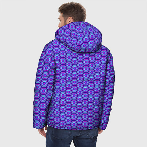 Мужская зимняя куртка Geometric Background / 3D-Светло-серый – фото 4