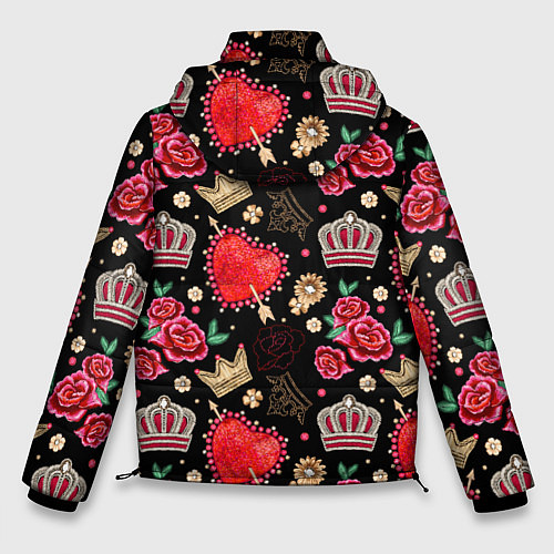 Мужская зимняя куртка Корона и розы / 3D-Черный – фото 2