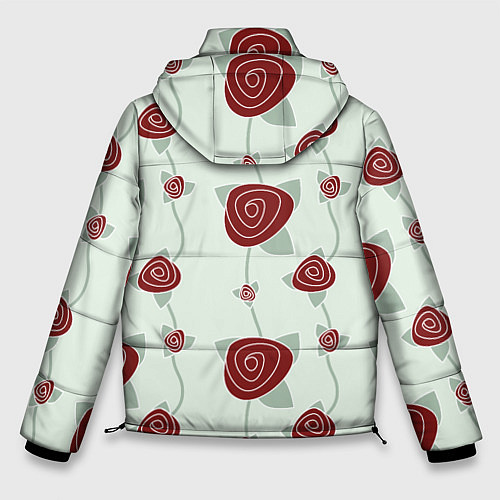 Мужская зимняя куртка Узор розы / 3D-Черный – фото 2