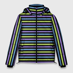 Куртка зимняя мужская Веселая полосочка, цвет: 3D-черный
