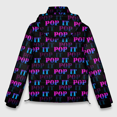 Мужская зимняя куртка POP it НАДПИСИ / 3D-Черный – фото 2