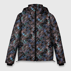 Куртка зимняя мужская Коричневый абстрактный узор, цвет: 3D-светло-серый