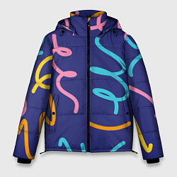 Куртка зимняя мужская Одноцветная ячейка, цвет: 3D-черный