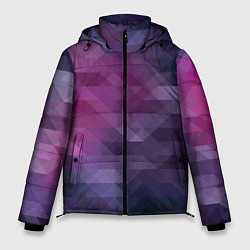 Куртка зимняя мужская Фиолетово-бордовый узор, цвет: 3D-красный