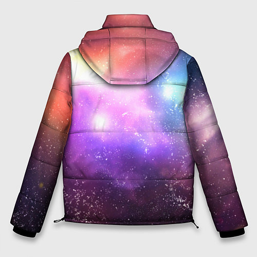 Мужская зимняя куртка Космос, сияние и звезды / 3D-Светло-серый – фото 2