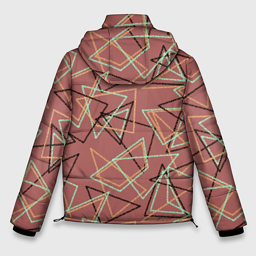 Мужская зимняя куртка Террактовый геометрический / 3D-Черный – фото 2