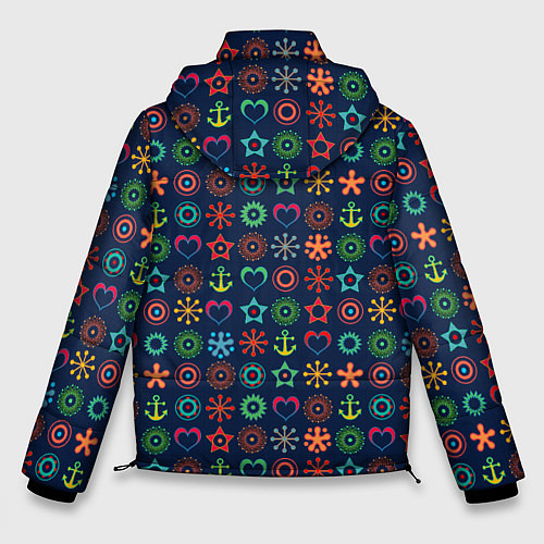 Мужская зимняя куртка Морской разноцветный узор / 3D-Светло-серый – фото 2