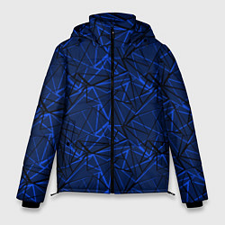 Куртка зимняя мужская Черно-синий геометрический, цвет: 3D-черный