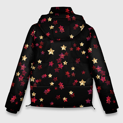 Мужская зимняя куртка Блестящие звезды на черном / 3D-Черный – фото 2
