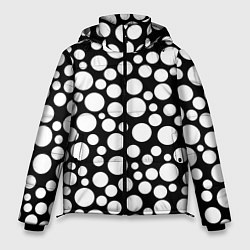 Куртка зимняя мужская Черно-белый горох, цвет: 3D-черный