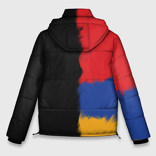 Мужская зимняя куртка Armenia Flag and emblem / 3D-Черный – фото 2