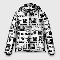 Куртка зимняя мужская BON JOVI ЛОГОБОМБИНГ БОН ДЖОВИ ПАТТЕРН, цвет: 3D-черный