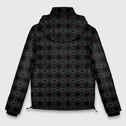 Мужская зимняя куртка Абстракция из многоугольников и линий / 3D-Черный – фото 2