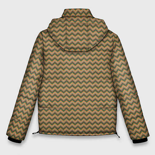 Мужская зимняя куртка Абстракция разноцветные зигзаги / 3D-Черный – фото 2