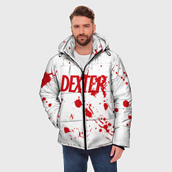 Куртка зимняя мужская Dexter logo Декстер брызги крови, цвет: 3D-светло-серый — фото 2
