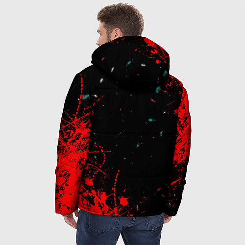 Мужская зимняя куртка Игра в кальмара брызги крови / 3D-Светло-серый – фото 4
