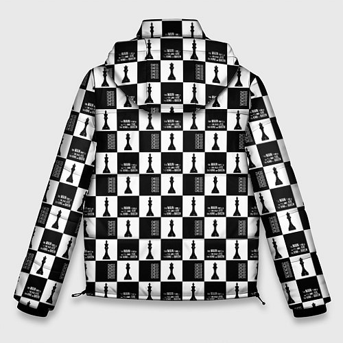 Мужская зимняя куртка Шахматы Король и королева 2022 / 3D-Черный – фото 2