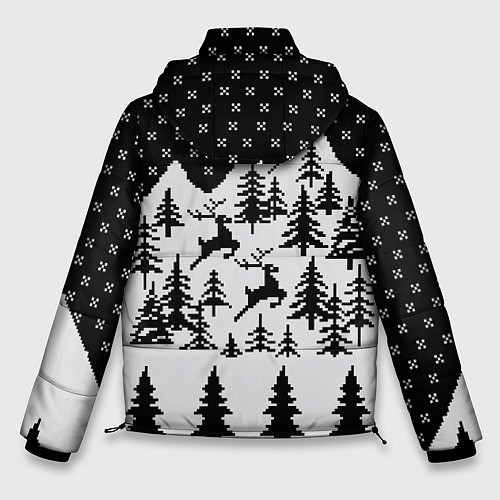 Мужская зимняя куртка Северные Олени в Горах / 3D-Черный – фото 2