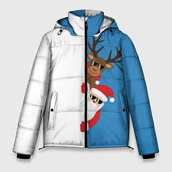 Куртка зимняя мужская Крутые Санта и Олень, цвет: 3D-красный