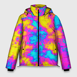 Куртка зимняя мужская Яркая абстракция космических красок, цвет: 3D-светло-серый