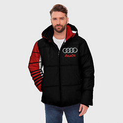 Куртка зимняя мужская АУДИ ЛОГО AUDI GEOMETRY RED STRIPES LINE, цвет: 3D-черный — фото 2