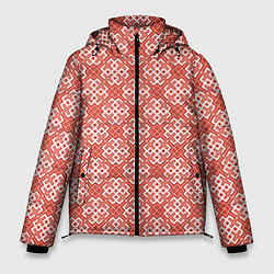 Куртка зимняя мужская Славянская Обережная Вышивка, цвет: 3D-красный