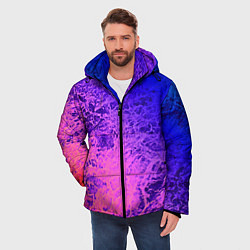 Куртка зимняя мужская Абстрактный пурпурно-синий, цвет: 3D-черный — фото 2